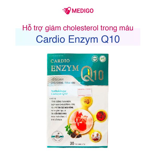 Hỗ trợ giảm cholesterol trong máu, tăng tuần hoàn, giảm nguy cơ tai biến Cardio Enzym Q10 hộp 1 lọ 30 viên