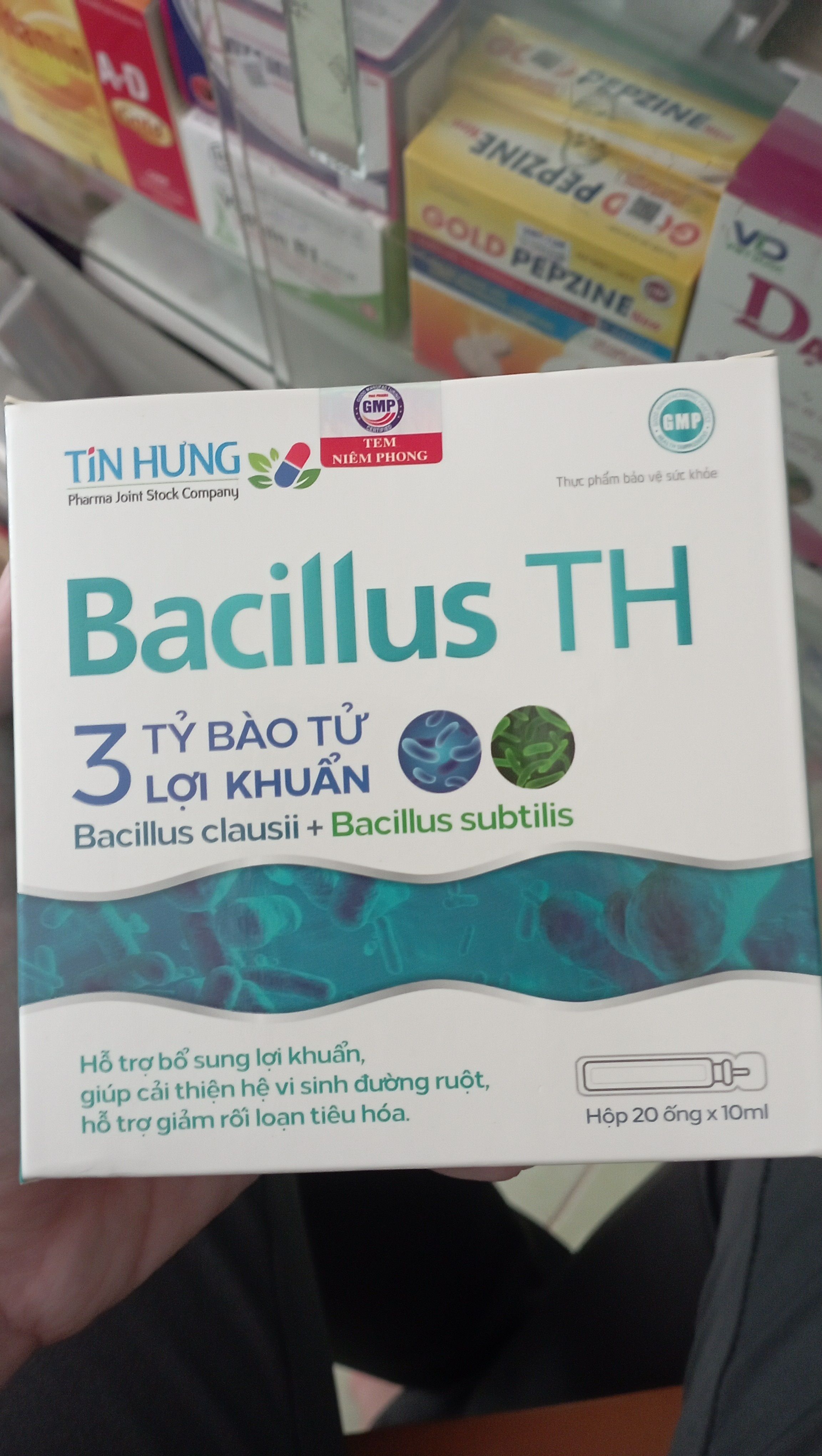 Bổ sung lợi khuẩn Bacillus TH (Tín Hưng) hộp 20 ống x 10ml