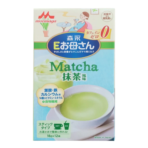 Sữa bầu Morinaga vị trà xanh matcha hộp 12 gói x 18g
