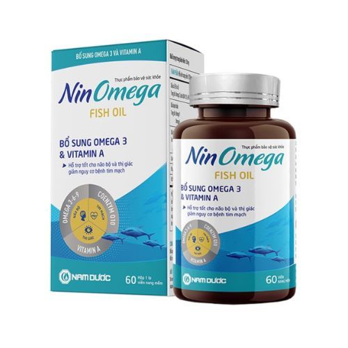 hỗ trợ bổ sung Omega 3, vitamin A cho cơ thể Nin Omega Fish Oil Nam Dược hộp 60 viên