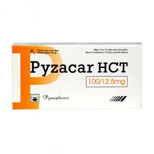 Thuốc điều trị huyết áp Pyzacar HCT 100/12.5mg hộp 3 vỉ x 10 viên
