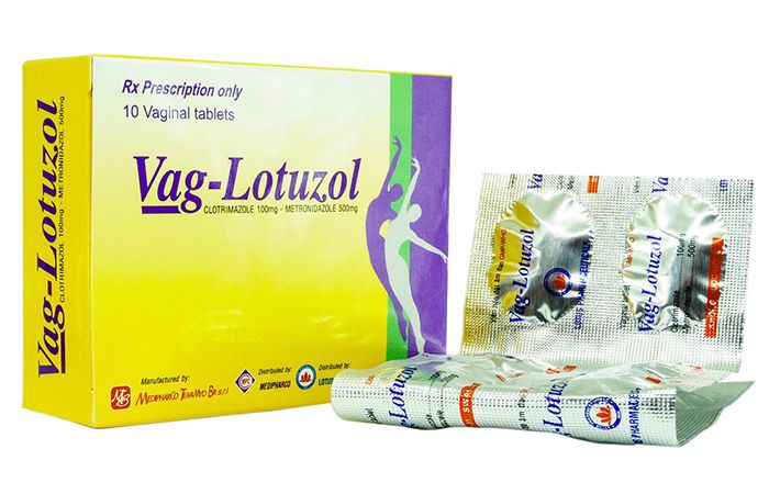 Thuốc điều trị viêm nhiễm phụ khoa Vag-Lotuzol hộp 1 vỉ x 10 viên nén