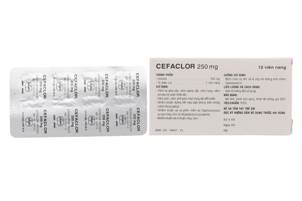 Thuốc kháng sinh Cefaclor 250mg (TW25 Uphace) hộp 12 viên | Medigo