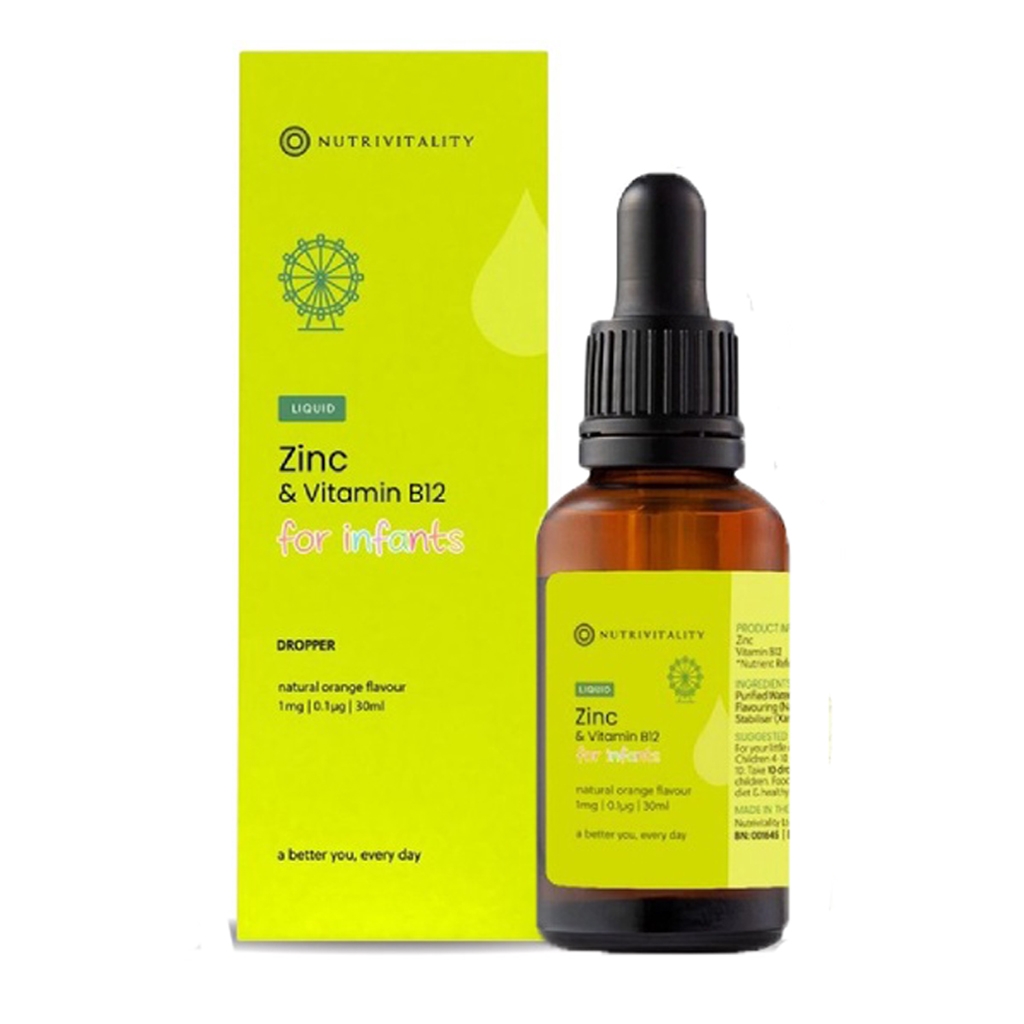Kẽm nhỏ giọt hỗ trợ tăng sức đề kháng Nutrivitality ZinC + Vitamin B12 lọ 30ml