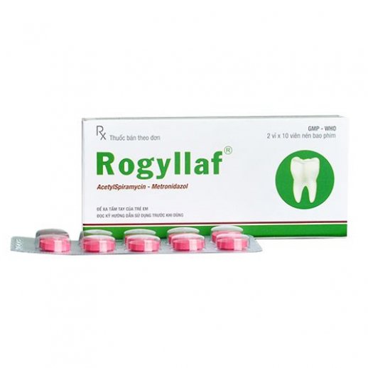 Thuốc kháng sinh Rogyllaf hộp 2 vỉ x 10 viên nén bao phim