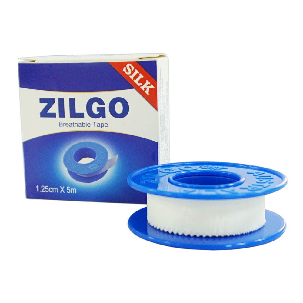 Băng keo lụa Zilgo Silk 1.25cm x 5m hộp 1 cuộn
