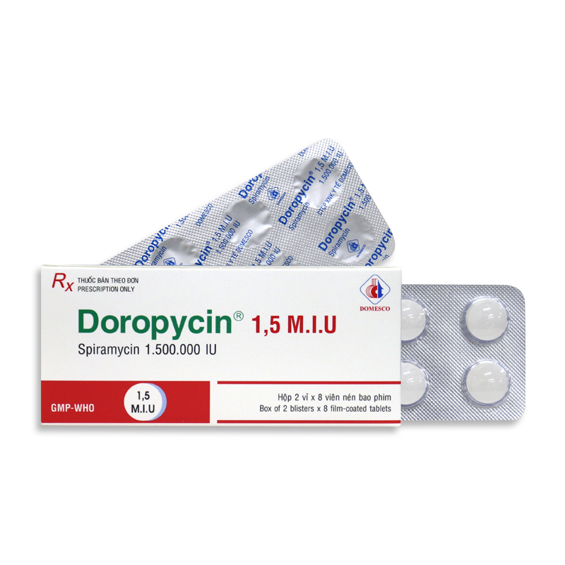 Thuốc kháng sinh Doropycin 1.5 M.I.U hộp 16 viên