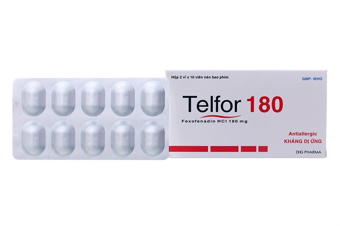 Thuốc chống dị ứng Telfor 180  hộp 20 viên