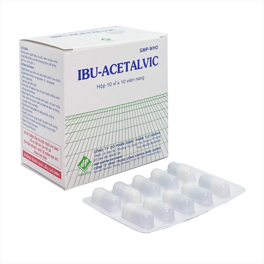 Thuốc giảm đau, hạ sốt, kháng viêm Ibu - Acetalvic (Vidipha) hộp 100 viên