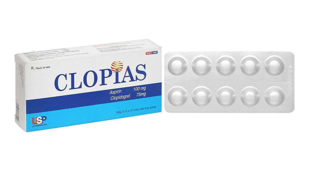 Viên nén  Clopias 75mg/100mg  hộp 3 vỉ x 10 viên