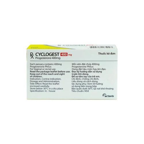 Cyclogest Progesteron 400mg hộp 15 viên Medigo