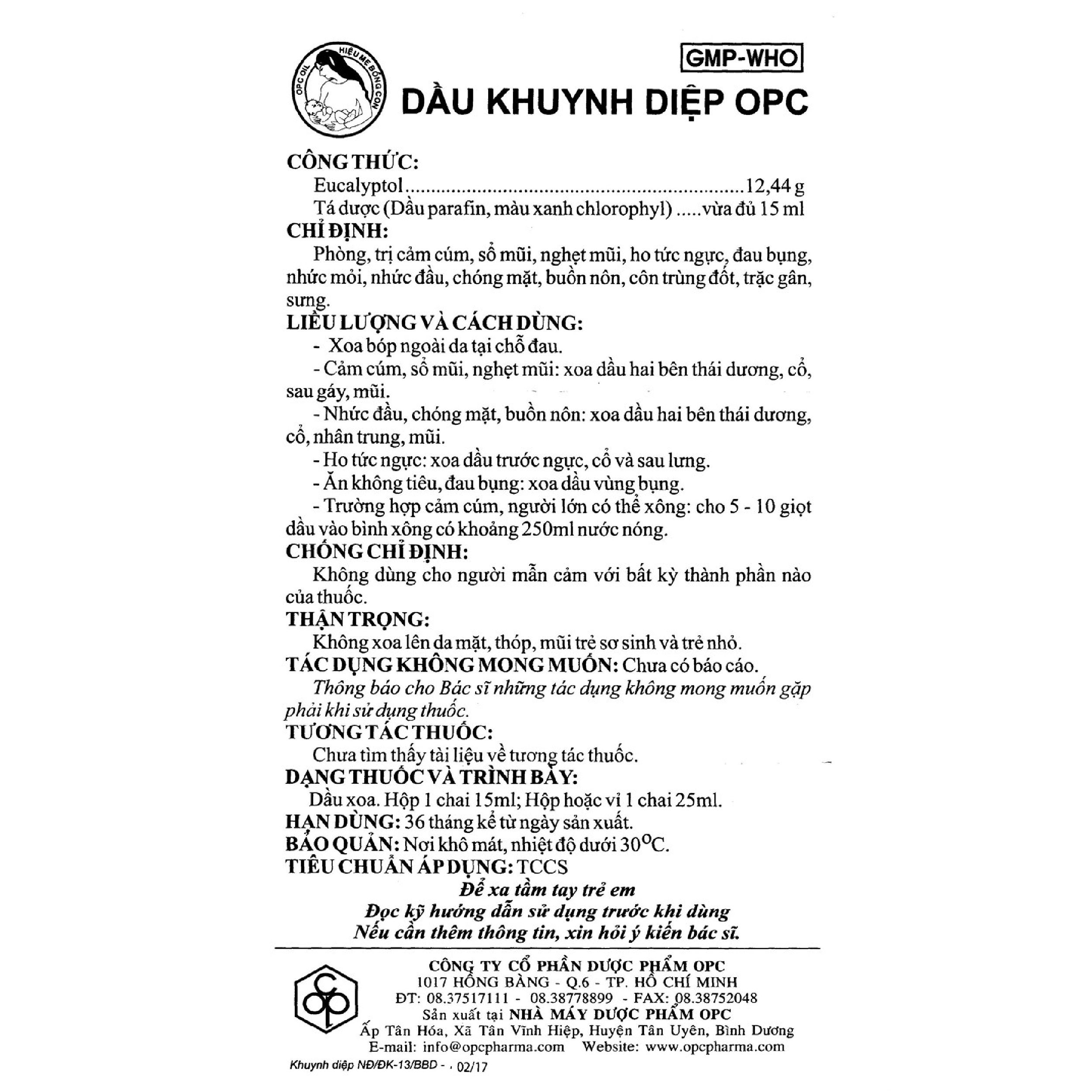 Dầu Khuynh Diệp OPC tròn chai 15ml-3