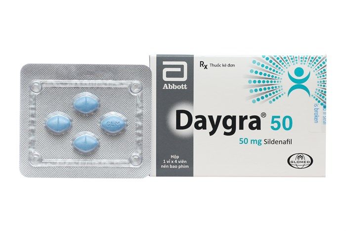Daygra Thuốc điều trị rối loạn cương dương Daygra 50 hộp 1 vỉ x 4 viên
