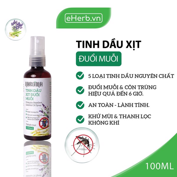 Tinh dầu xịt đuổi muỗi, côn trùng, kháng khuẩn, khử mùi Karoma chai 100ml