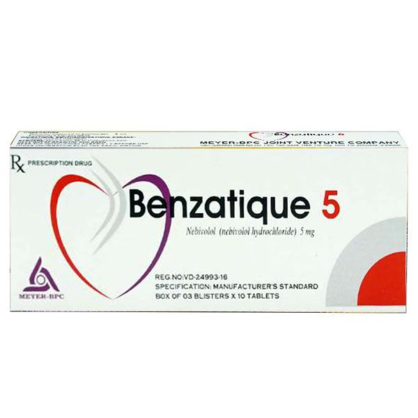 Thuốc huyết áp Benzatique 5mg hộp 3 vỉ x 10 viên