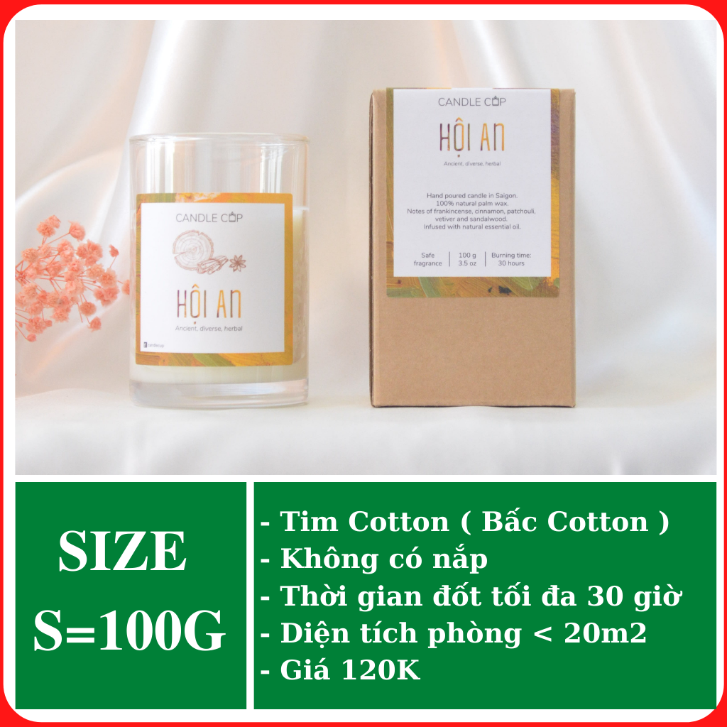 Nến thơm phòng Candle Cup Hội An (size S) hộp 100g