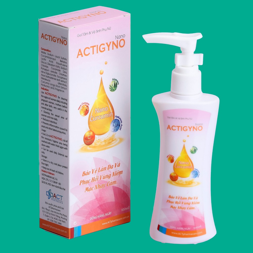 Gel tắm & vệ sinh phụ nữ Nano ACTIGYNO hộp 1 chai 100ml