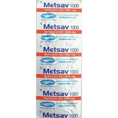 Thuốc điều trị tiểu đường Metsav 1000 hộp 100 viên-2