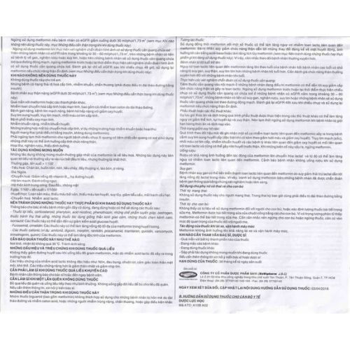 Thuốc điều trị tiểu đường Metsav 1000 hộp 100 viên-5