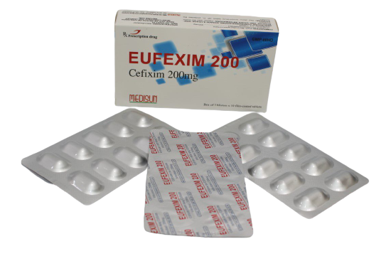 Thuốc kháng sinh EUFEXIM 200 hộp 3 vỉ x 10 viên nén bao phim