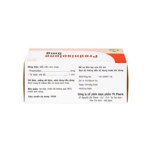 Thuốc kháng viêm Prednisolone 5mg TV.Pharm hộp 10 vỉ x 20 viên-3