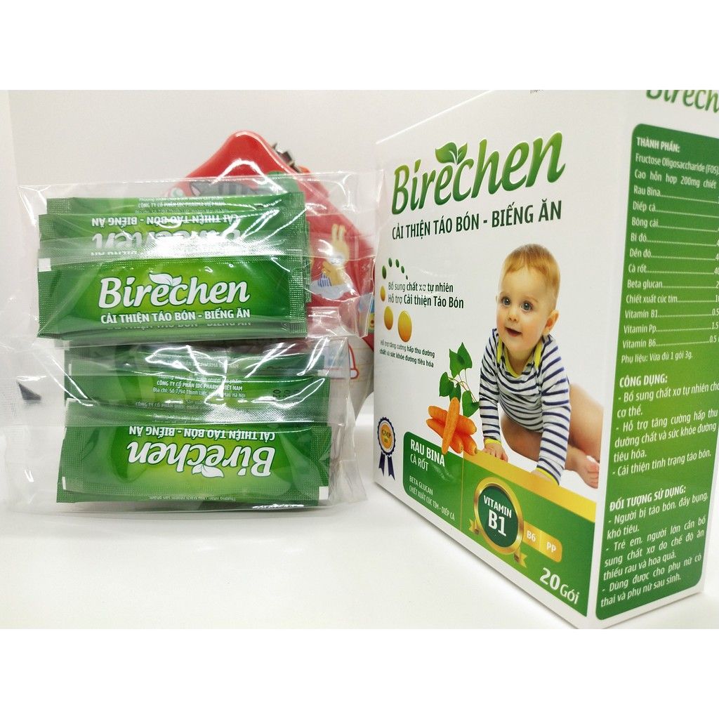 Tăng cường sức khỏe cho hệ tiêu hóa, giảm táo bón Birechen hộp 20 gói-2