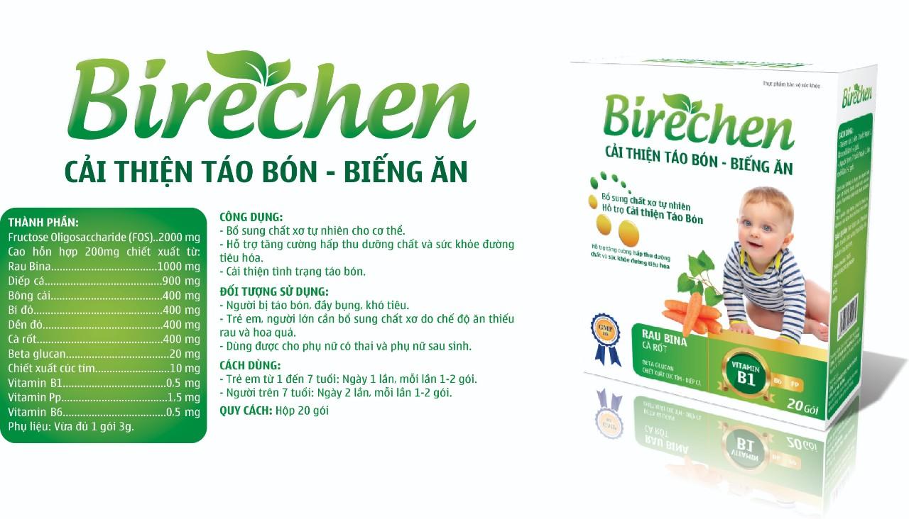 Tăng cường sức khỏe cho hệ tiêu hóa, giảm táo bón Birechen hộp 20 gói-3