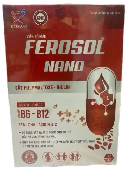 Bổ máu Ferosol Nano hộp 30 viên