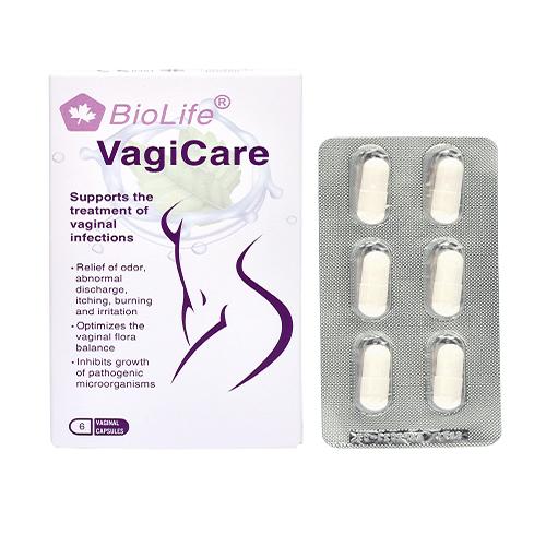Viên đặt phụ khoa BioLife VagiCare hộp 1 vỉ x 6 viên