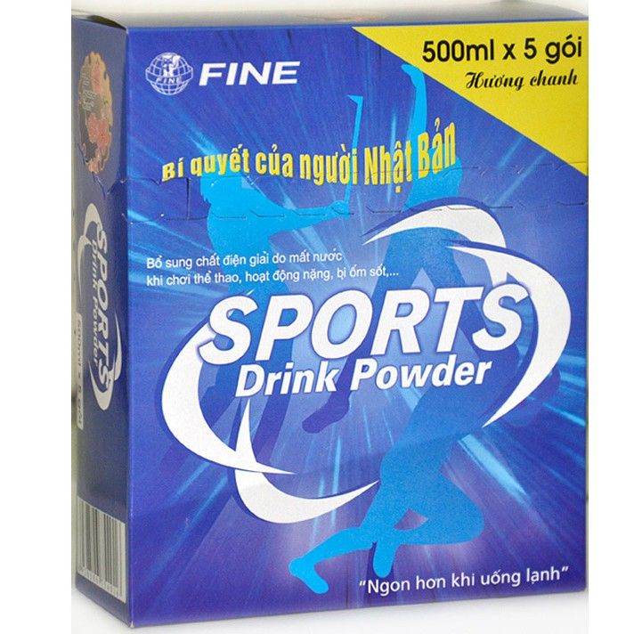 Thức uống bù nước và điện giải Sports Drink Powder (hương chanh) hộp 5 gói x 500ml