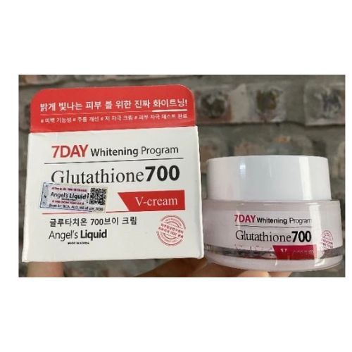 7 day whitening program glutathione 700 v-cream Kem dưỡng trắng da hộp 1 hũ 50ml Weight:100.00 Gram Joint Pain? Glutathione to كريم كوري للترطيب