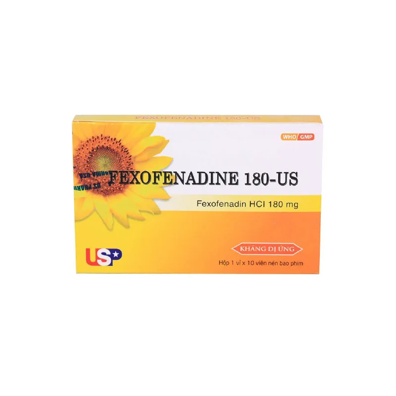 Thuốc chống dị ứng Fexofenadine 180-US hộp 10 viên-2