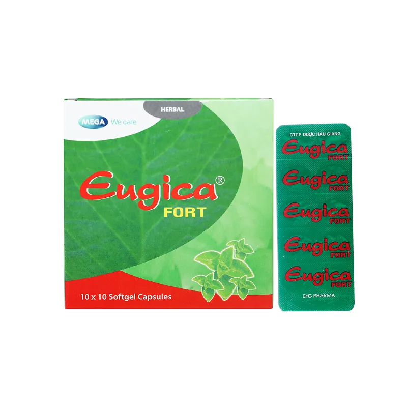 Thuốc ho, sát trùng đường hô hấp Eugica Fort hộp 100 viên-2