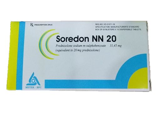 Thuốc kháng viêm Soredon NN 20 hộp 3 vỉ x 10 viên nén phân tán trong nước