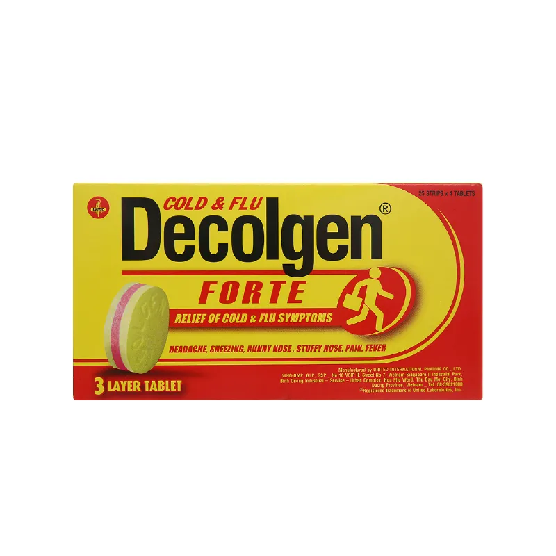 Thuốc trị cảm cúm Decolgen Forte hộp 100 viên-3
