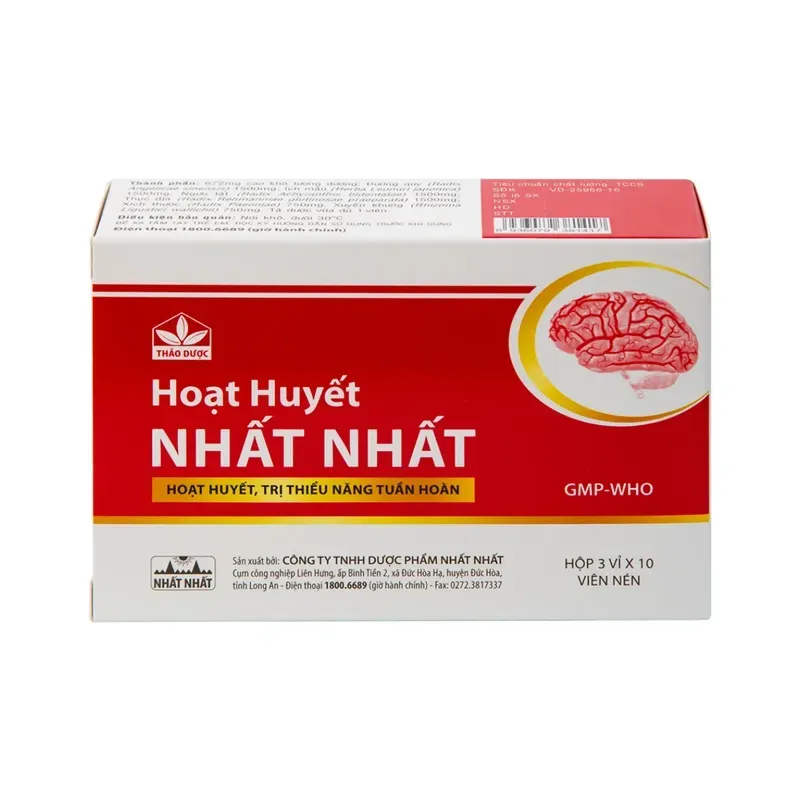 Thuốc tuần hoàn não Hoạt Huyết Nhất Nhất hộp 30 viên-2