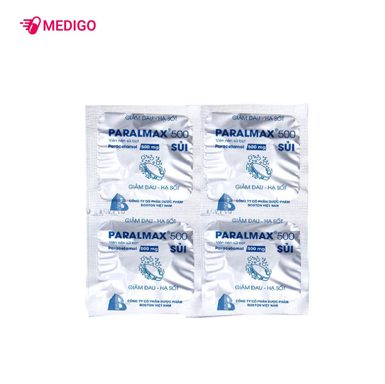 Viên sủi giảm đau, hạ sốt Paralmax 500 SỦI hộp 5 vỉ x 4 viên-3