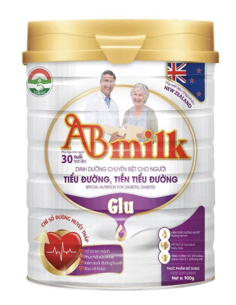 Sữa cho người tiểu đường ABMILK GLU hộp 900g