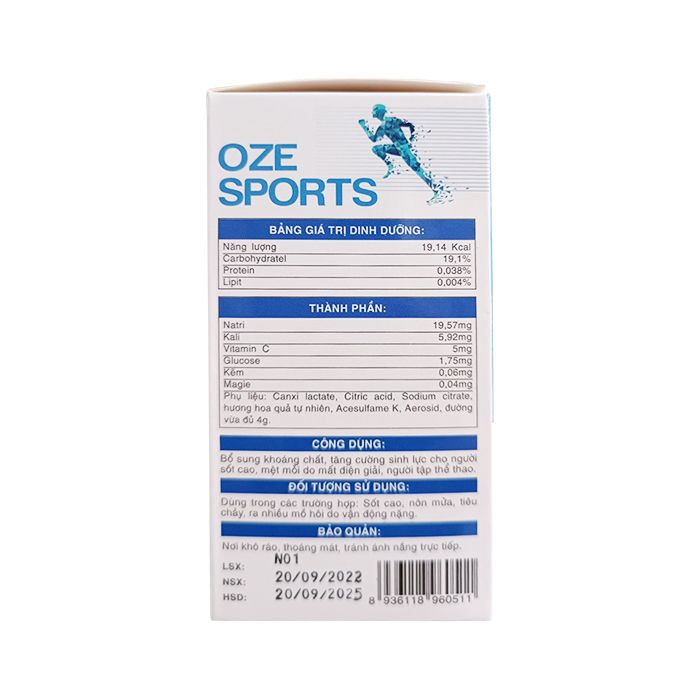 Bổ sung khoáng chất, điện giải OZE SPORTS Drink Powder (hương chanh