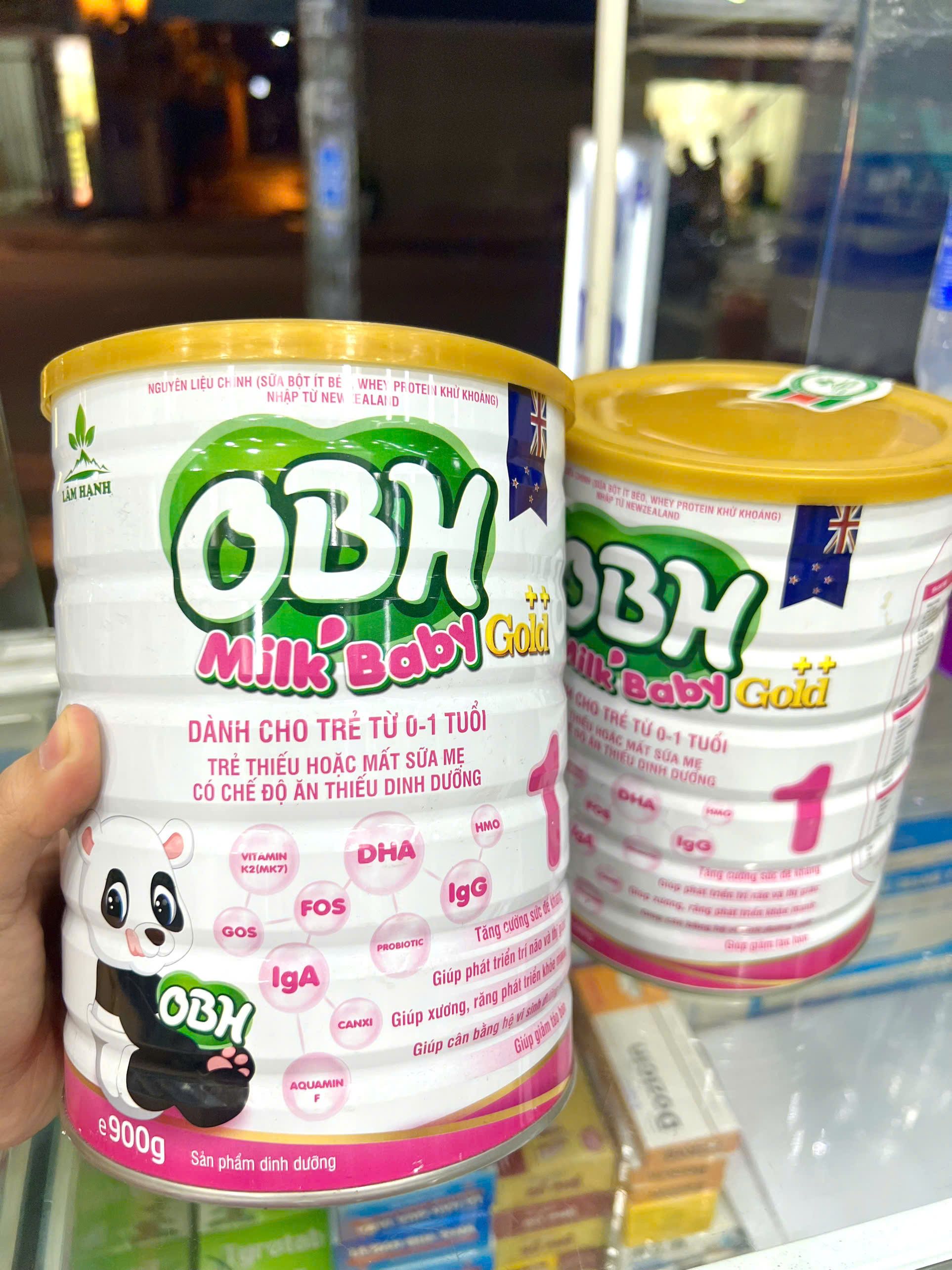 Sữa  OBH Milk Baby Gold ++ dành cho trẻ 0-1 tuổi hộp 900g