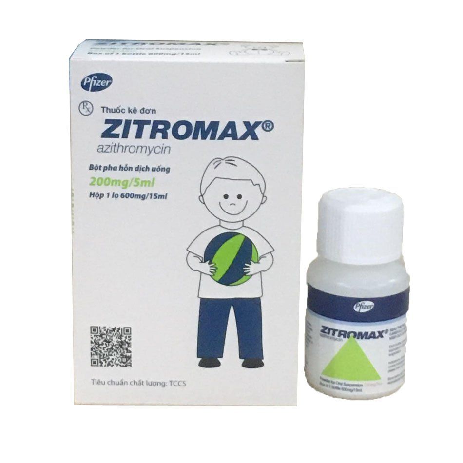 Bột pha hỗn dịch kháng sinh Zitromax 200mg/5ml hộp 1 lọ 15ml Medigo